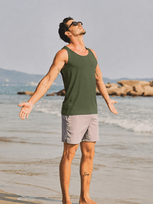 TACVASEN Army Green Men's UPF 50+ Moisture Wicking Sports Vests