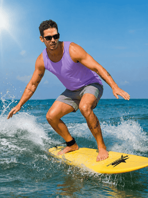 TACVASEN Light Purple Men's UPF 50+ Moisture Wicking Sports Vests