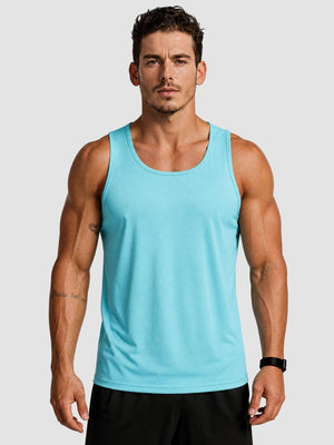 TACVASEN Sky Blue Men's UPF 50+ Moisture Wicking Sports Vests
