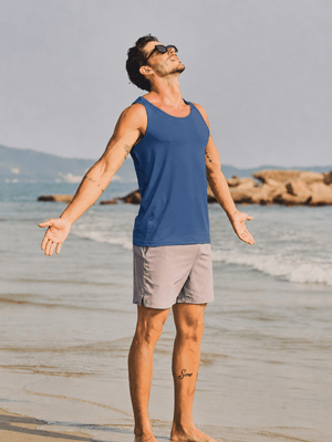 TACVASEN Blue Grey Men's UPF 50+ Moisture Wicking Sports Vests