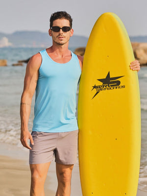 TACVASEN Sky Blue Men's UPF 50+ Moisture Wicking Sports Vests