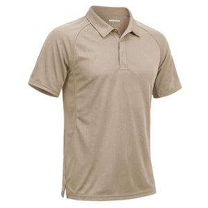 TACVASEN Khaki UPF 50+ Performance Tactical Polo Shirt
