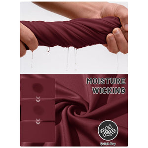 TACVASEN Wine Red UPF 50+ Performance Tactical Polo Shirt