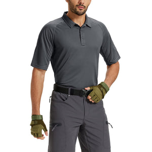 TACVASEN Dark Gray UPF 50+ Performance Tactical Polo Shirt