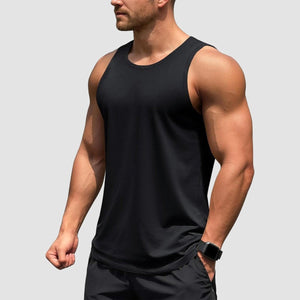 TACVASEN Black Men's UPF 50+ Quick Dry Workout & Gym Tank Top