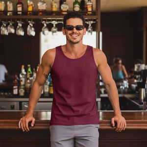 TACVASEN Wine Red Men's UPF 50+ Quick Dry Workout & Gym Tank Top