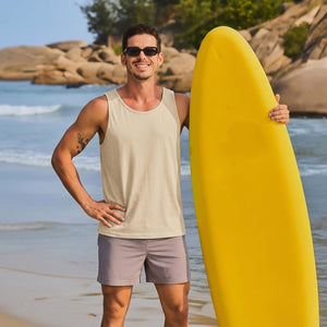 TACVASEN Light Apricot Men's UPF 50+ Quick Dry Workout & Gym Tank Top