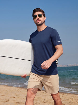 TACVASEN Navy Men's UPF 50+ Quick-Drying Functional Sports Shirt