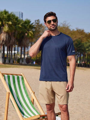 TACVASEN Navy Men's UPF 50+ Quick-Drying Functional Sports Shirt