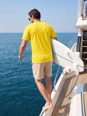 TACVASEN Yellow Men's UPF 50+ Quick-Drying Functional Sports Shirt