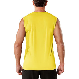 TACVASEN Yellow Men's Sleeveless Shirt Quick Dry UPF 50+ Gym Tank Top