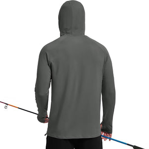 TACVASEN Dark Gray Quarter Zip UPF 50+ Sun Protection Hoodie Shirts