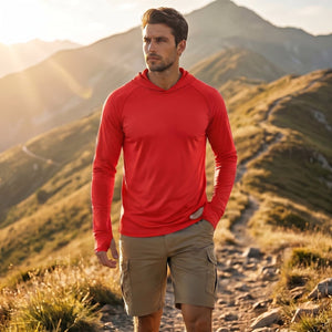 TACVASEN Tomato Red Men's UPF 50+ Sun Protective Athletic Rash Guard Shirts
