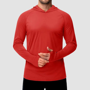 TACVASEN Tomato Red Men's UPF 50+ Sun Protective Athletic Rash Guard Shirts