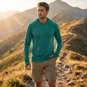 TACVASEN Emerald Green Men's UPF 50+ Sun Protective Athletic Rash Guard Shirts