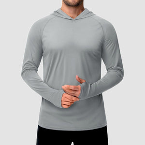 TACVASEN Light Grey Men's UPF 50+ Sun Protective Athletic Rash Guard Shirts