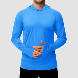 TACVASEN Azure Men's UPF 50+ Sun Protective Athletic Rash Guard Shirts