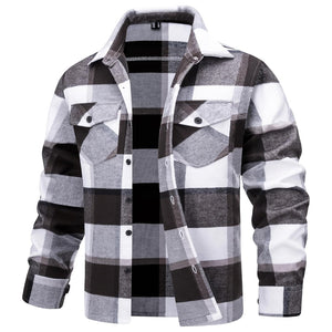 Men's Warm Brushed Fleece Button Down Casual Flannel Shirt - google_men_lightweight_jacket