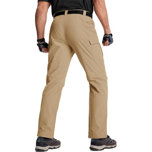 TACVASEN Khaki Men's Water Repellent Cargo Military Pants with 8 Pockets