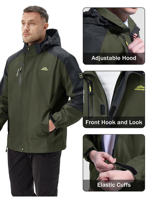 TACVASEN Army Green Men's Water-Repellent Softshell Jacket