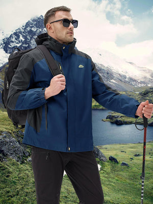 TACVASEN Denim Blue Men's Water-Repellent Softshell Jacket
