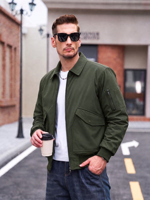 TACVASEN Army Green Men's Water Repellent Windproof Winter Warm Bomber Jacket