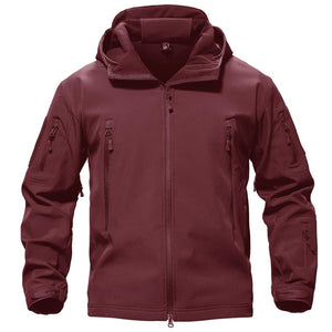 TACVASEN Wine Red Men's Water Resistant Windbreaker Tactical Soft Shell Coat