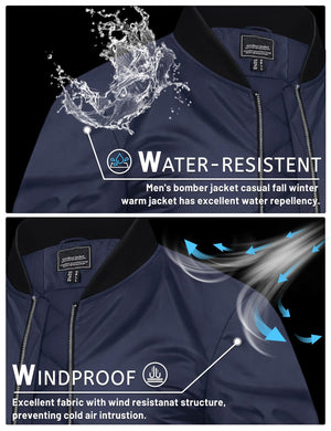 Men's Water-Resistant Windproof Bomber Casual Jackets - LT23M1148