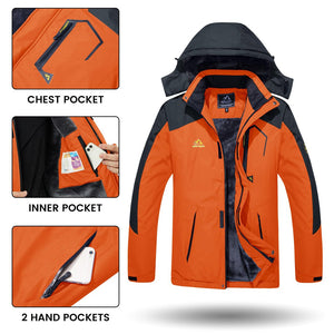 TACVASEN Orange Insulated Fleece Lined Winter Snow Jacket