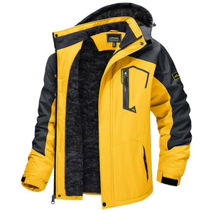 TACVASEN Yellow Insulated Fleece Lined Winter Snow Jacket