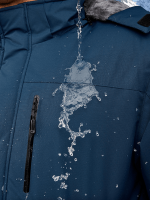 TACVASEN Denim Blue Men's Waterproof Fleece Winter Ski Jackets