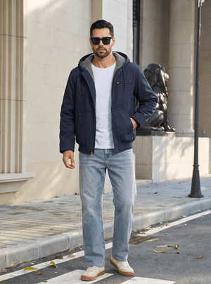 TACVASEN Navy Men's Waterproof Sherpa Lined Work Jacket
