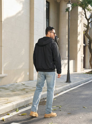 TACVASEN Black Men's Waterproof Sherpa Lined Work Jacket