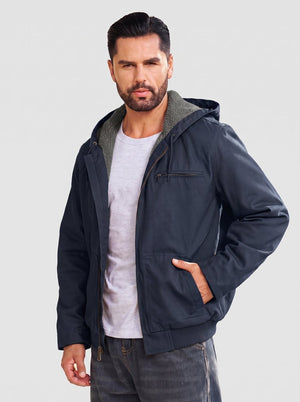 TACVASEN Navy Men's Waterproof Sherpa Lined Work Jacket