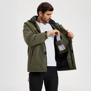 TACVASEN Army Green Waterproof Ski Parka Jacket Warm Fleece Lined