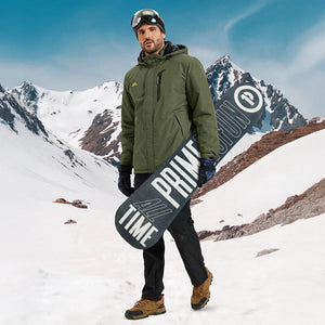 TACVASEN Army Green Waterproof Ski Parka Jacket Warm Fleece Lined