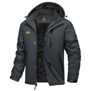 TACVASEN Carbon Grey Waterproof Ski Parka Jacket Warm Fleece Lined