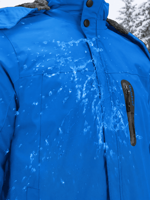 TACVASEN Sapphire Blue Men's Windproof Fleece Lined Winter Hiking Jacket for Outdoor