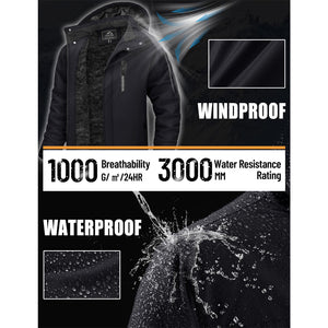 TACVASEN Sapphire Blue Insulated Fleece Lined Winter Hiking Jacket