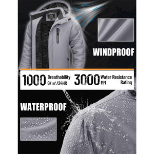 TACVASEN Sapphire Blue Insulated Fleece Lined Winter Hiking Jacket