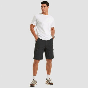 TACVASEN Black Quick Dry Hiking Cargo Shorts