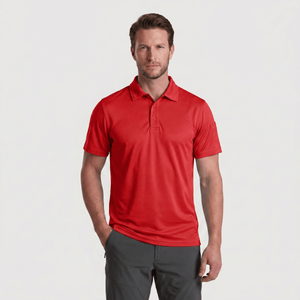 TACVASEN Tomato Quick Dry Tactical Polo Top Short Sleeve Shirt