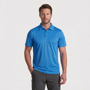 TACVASEN Azure Quick Dry Tactical Polo Top Short Sleeve Shirt