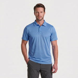 TACVASEN Light Blue Quick Dry Tactical Polo Top Short Sleeve Shirt