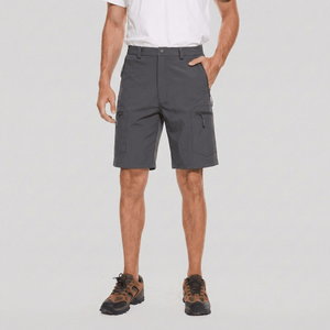 TACVASEN Dark Grey Utility Cargo Shorts 5 Zip Pockets
