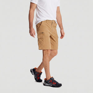 TACVASEN Khaki Utility Cargo Shorts Cotton Blend