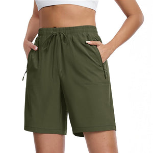 TACVASEN Army Green Women's Lightweight Hiking Shorts Quick Dry with Pockets