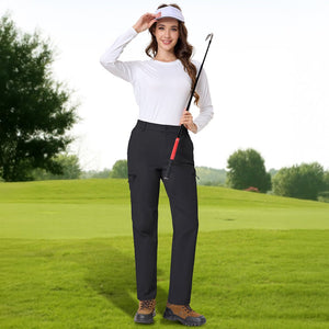 TACVASEN Black Women's Lightweight Waterproof Hiking Cargo Pants