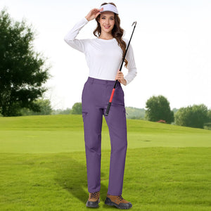 TACVASEN Dark Purple Women's Lightweight Waterproof Hiking Cargo Pants