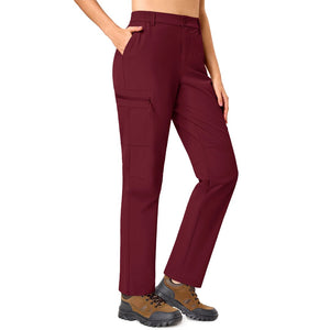 TACVASEN Wine Red Women's Lightweight Waterproof Hiking Cargo Pants